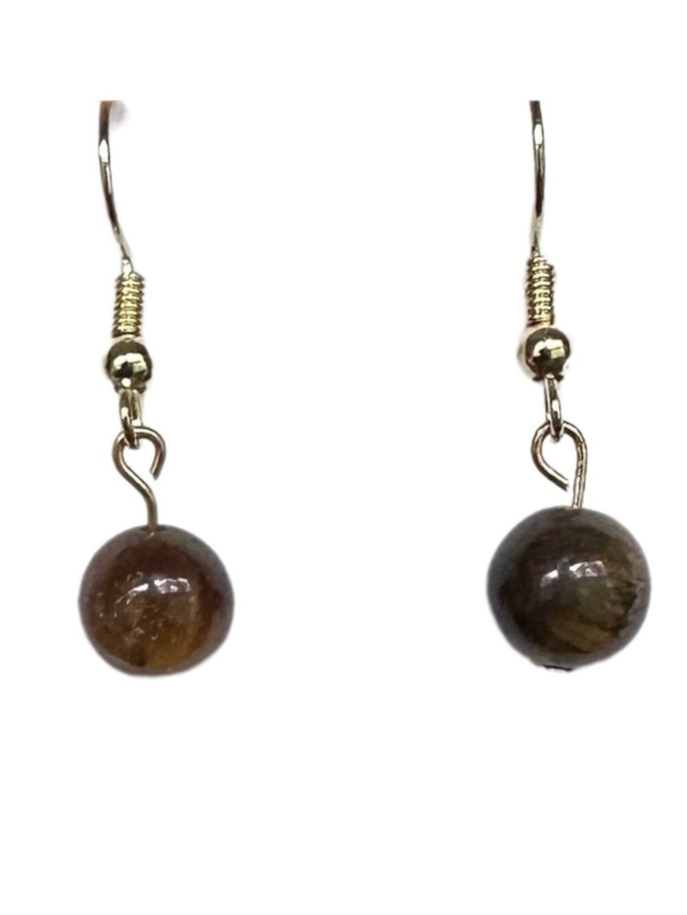 Tiger eye earrings small dainty handmade dangle